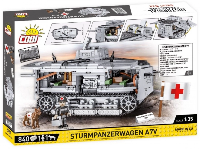 COBI 2989 Great War Sturmpanzerwagen A7V, 1:35, 840 k, 2 f