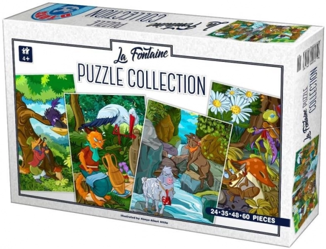 D-TOYS Puzzle La Fontainovy bajky 4v1 (24,35,48,60 dílků)