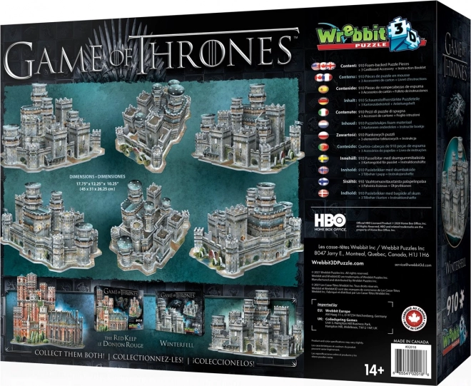 WREBBIT 3D puzzle Hra o trůny: Winterfell 910 dílků