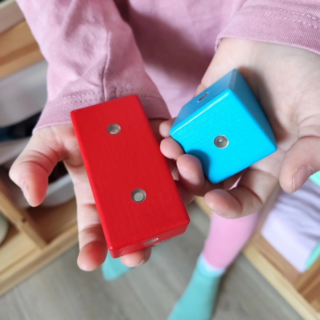 Dřevěné magnetické kostky WABI, 20 kusů