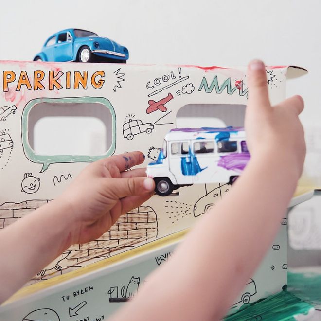 "Parkování" prostorové omalovánky XXL pro děti
