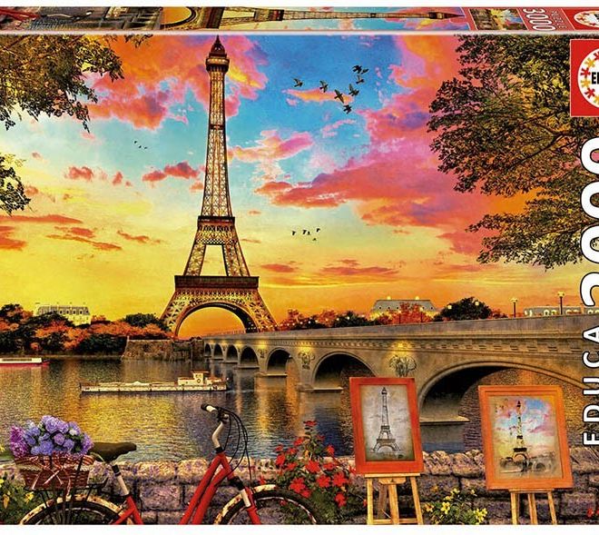 Puzzle 3000 prvků Západ slunce v Paříži