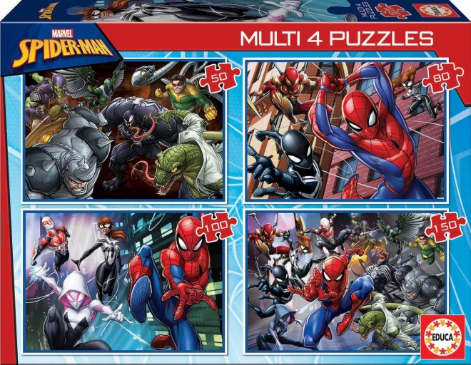 EDUCA Puzzle Spiderman 4v1 (50,80,100,150 dílků)