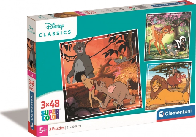 CLEMENTONI Puzzle Disney klasika 3x48 dílků