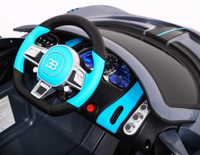 Bugatti Divo Dětské auto na baterie šedé + dálkové ovládání + EVA + pomalý start + LED MP3