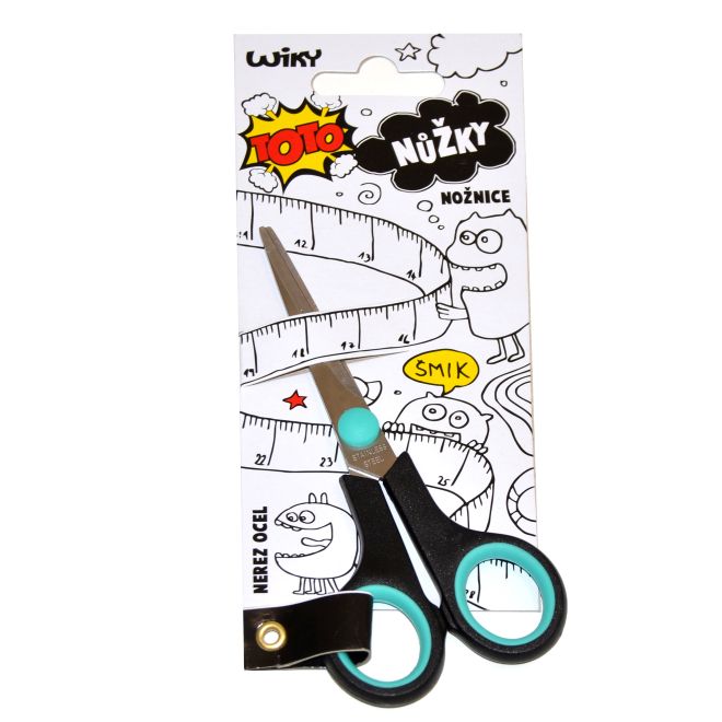Černo-tyrkysové nůžky Lux - 14 cm