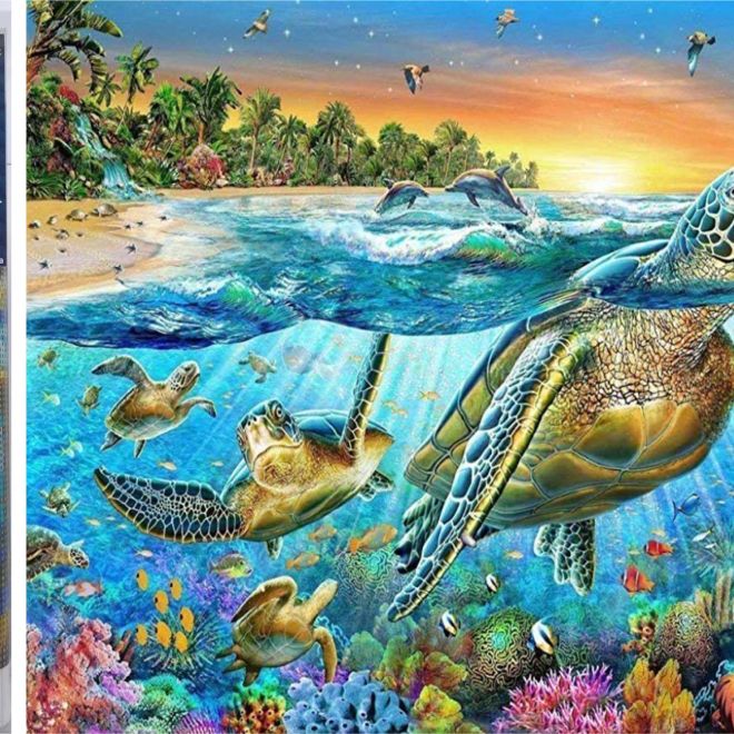 Sada na diamantové malování - mořské želvy
