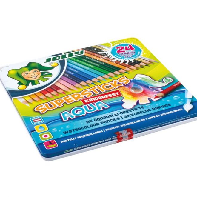 Tužky Supersticks Aqua 24 barev v kovové krabičce