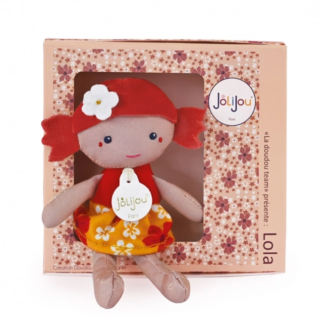 Doudou Jolijou Panenka Lola 16 cm červená