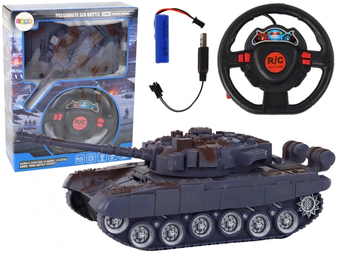 R/C dálkově ovládaný tank Světla Zvuk Námořní modrá 1:18 27MHz