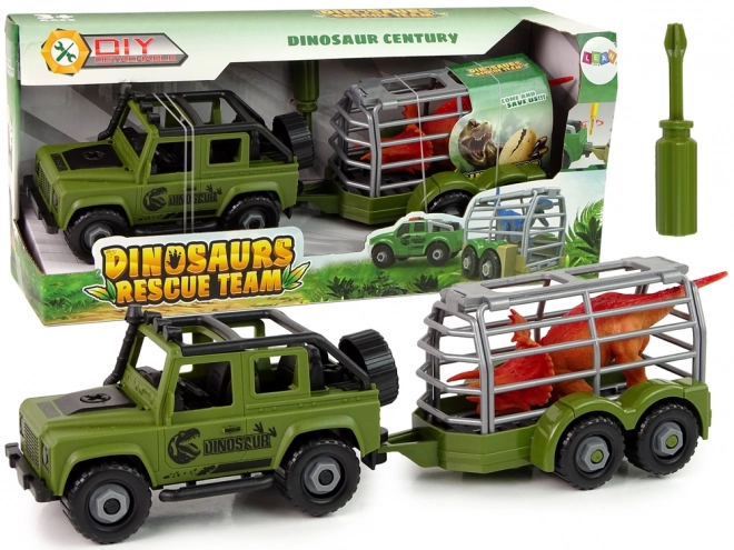 Terénní automobilový transportér DIY Zelený dinosaurus