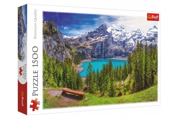 Panoramatické puzzle Jezero Oeschinen, Švýcarsko 1500 ks