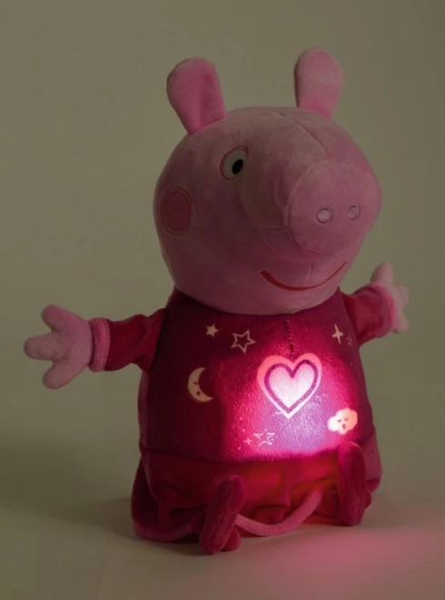 Peppa Pig 2v1 plyšový usínáček, hrající + světlo, růžový, 25 cm