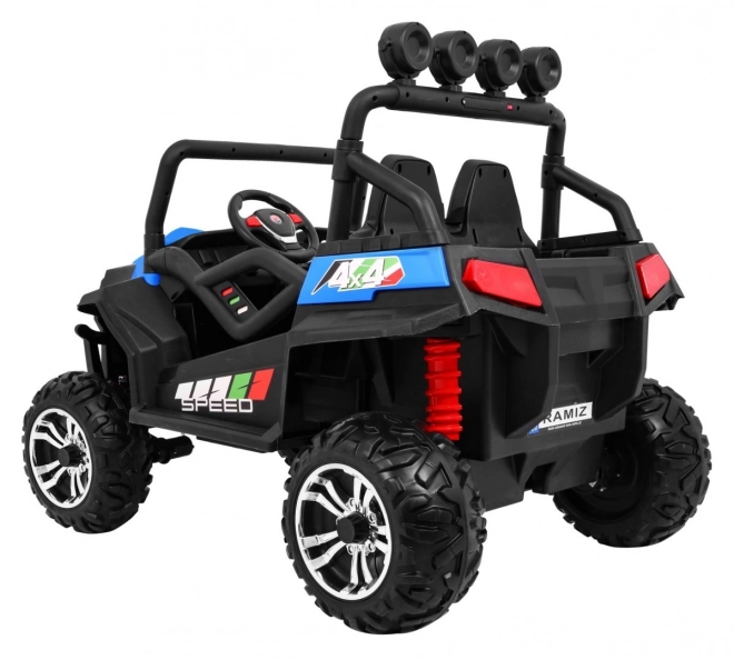 Dětská terénní buggy Grand Lift Modrá + pohon 4x4 + dálkové ovládání + nosič zavazadel + rádio MP3 + LED dioda