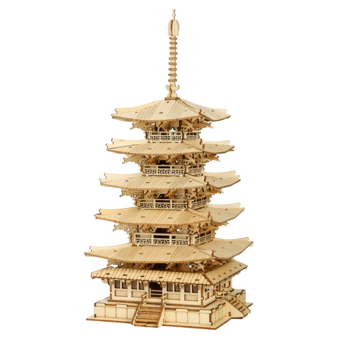 RoboTime dřevěné 3D puzzle - Pětipatrová pagoda