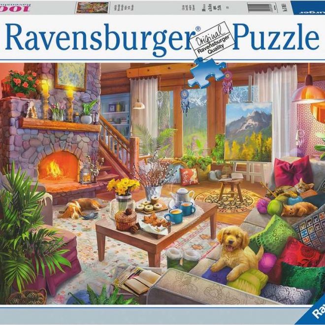RAVENSBURGER Puzzle Útulná chata 1000 dílků