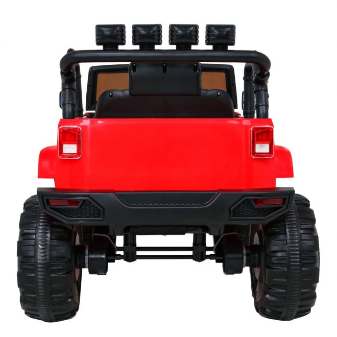 Dětské terénní auto na baterie Červený džíp + dálkové ovládání + světla zvuky