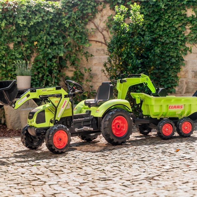 Traktor šlapací Class Atiom 430 zelený s přední i zadní lžící