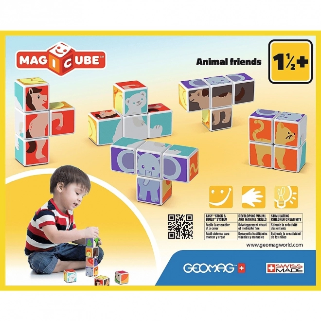 GEOMAG Magnetické kostky Magicube Veselá zvířátka