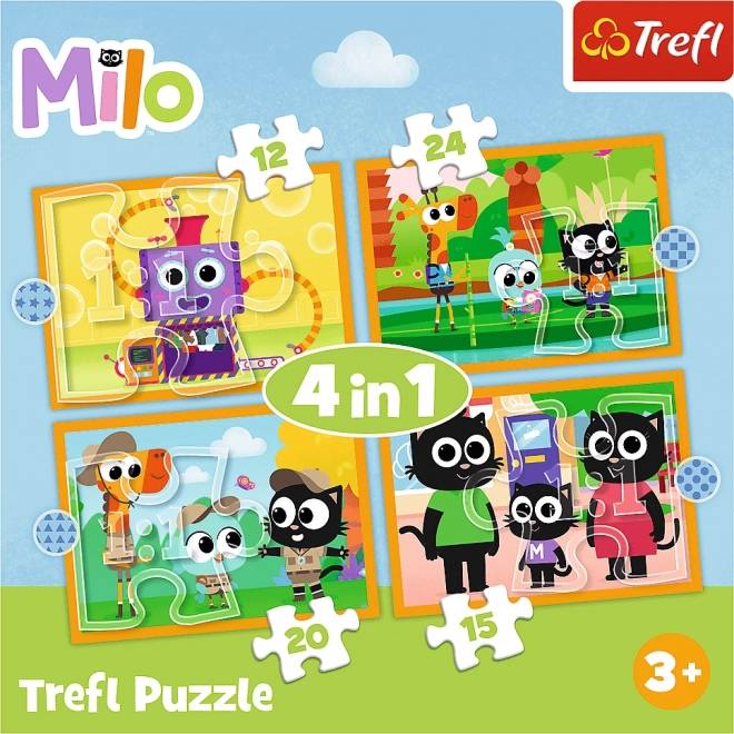 TREFL Puzzle Milo 4v1 (12,15,20,24 dílků)