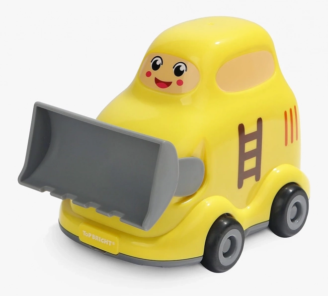 TOP BRIGHT Dřevěné puzzle s hračkou: Buldozer 24 dílků