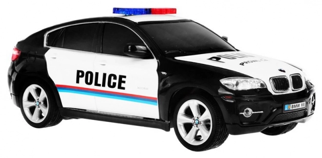 Policejní auto BMW x6 pro děti 8+ Dálkově ovládaná policie 1:24 Světla Rooster