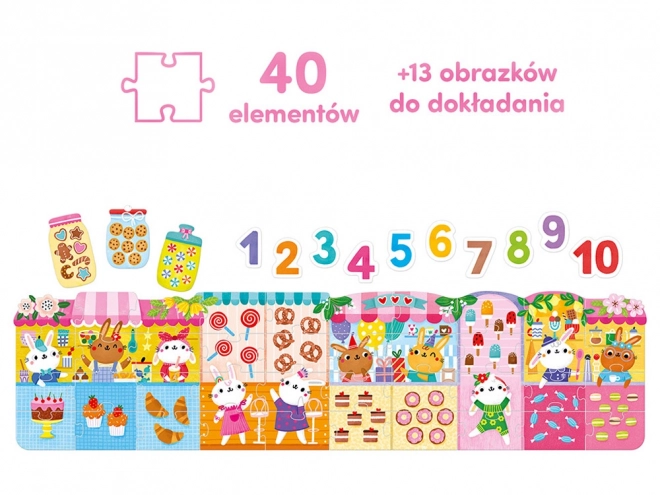Puzzle Čísla zajíčci