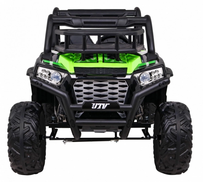 Buggy UTV Off-roader pro děti Zelená + dálkové ovládání + nosič zavazadel + pomalý start + EVA + MP3 LED