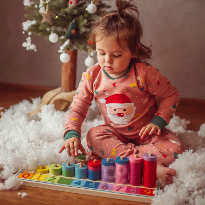 Woopie zelený Montessori učící puzzle počítání a barvy