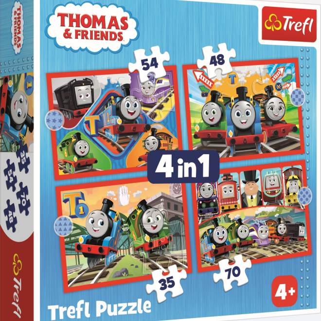 TREFL Puzzle Mašinka Tomáš 4v1 (35,48,54,70 dílků)