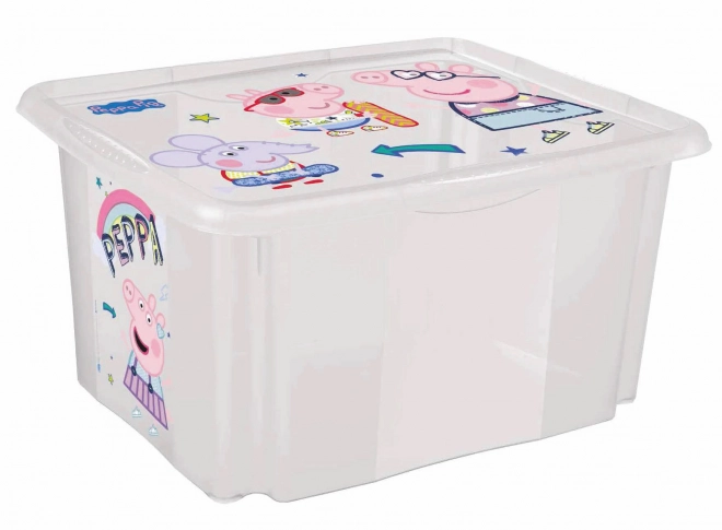 Úložný box s víkem velký "Peppa", Transparent