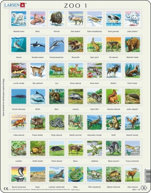 Puzzle larsen zvířata severní polokoule
