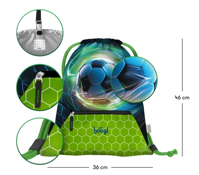 BAAGL 3 SET Airy Fotbal Míč: batoh, penál, sáček