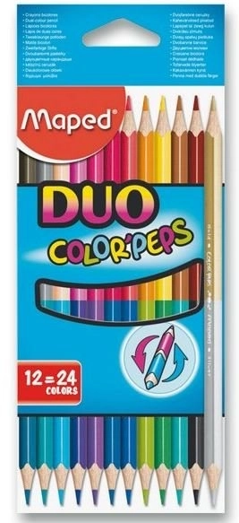 MAPED Pastelky trojboké DUO Color'Peps 12ks