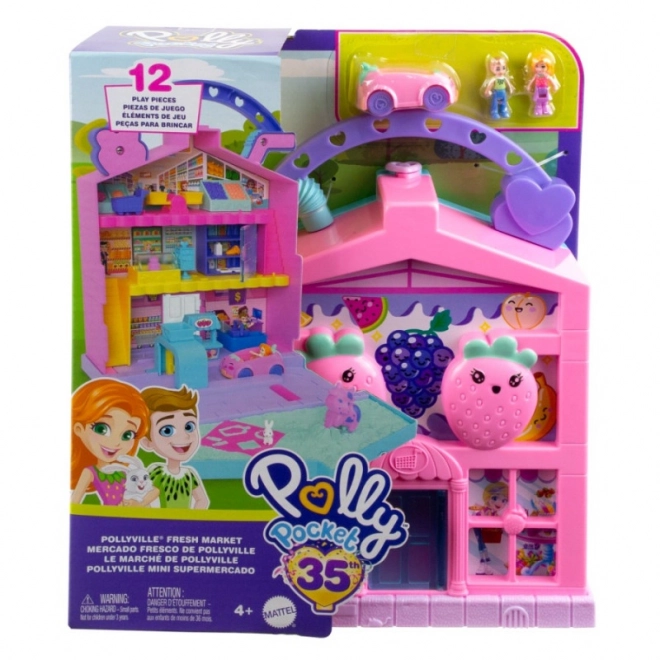 Polly Pocket Pollyville Přenosný ovocný supermarket set