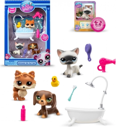 Littlest Pet Shop koupelnový set se 3 zvířátky