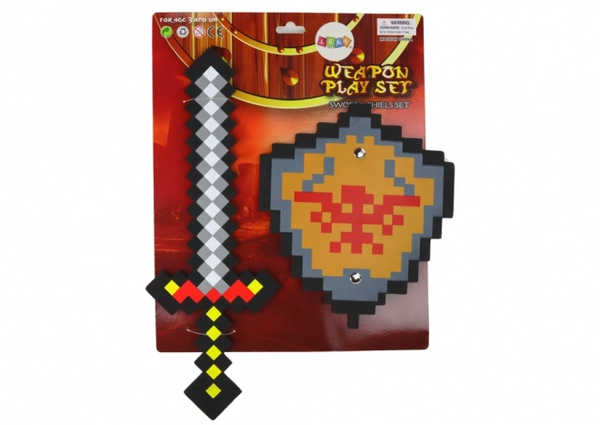 Rytířská sada Meč Štít Pěnový motiv Pixel