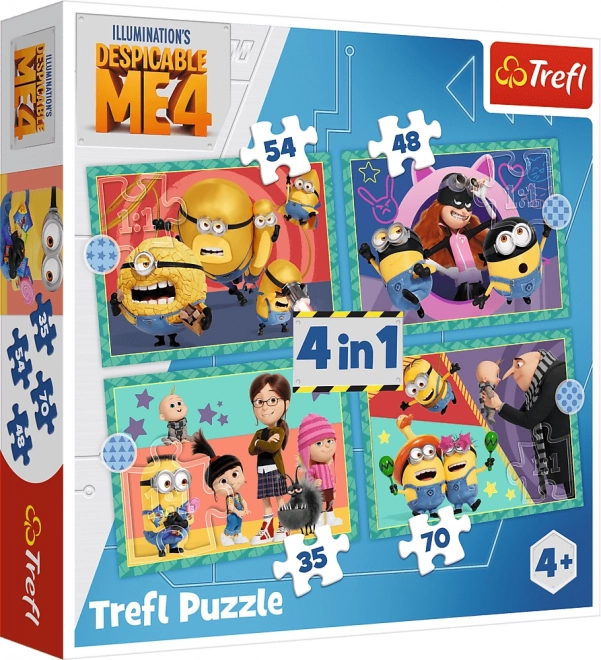 TREFL Puzzle Já, padouch 4: Šílení Mimoni 4v1 (35,48,54,70 dílků)