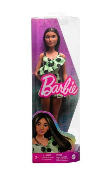 Panenka Barbie Fashionistas v puntíkovaném overalu