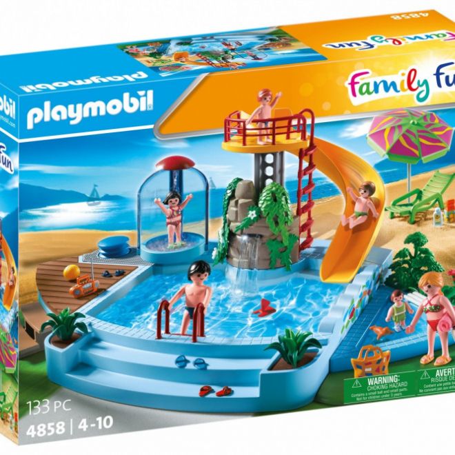 Family Fun 4858 Venkovní bazén se skluzavkou s figurkami