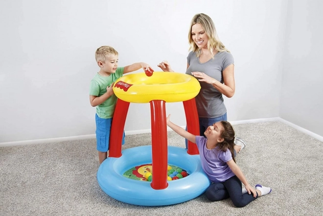 Fisher Price kolébka se stříškou a míčky Animal Friends 89 x 89 x 84 cm