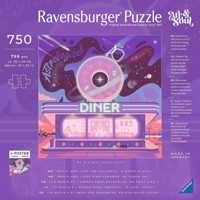 RAVENSBURGER Čtvercové puzzle Art & Soul: Astrologická jídelna 750 dílků