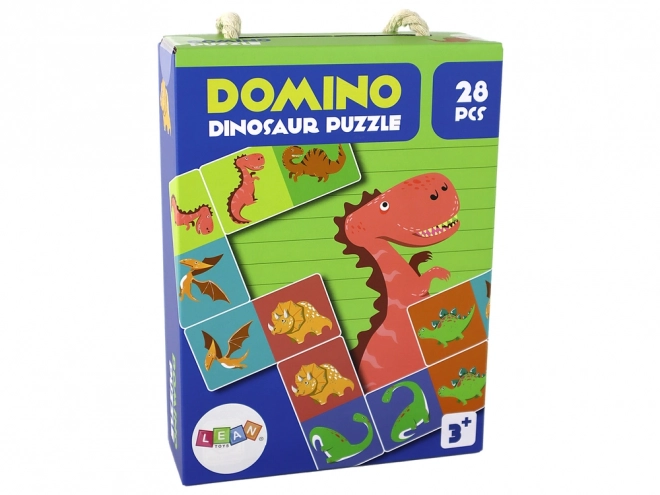 Puzzle hra Oboustranné domino Dinosauři - 28 dílků