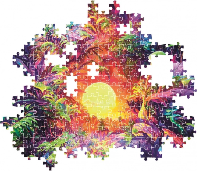 Puzzle Kompaktní Psychedelická Džungle Rozbřesk 500 Kusů