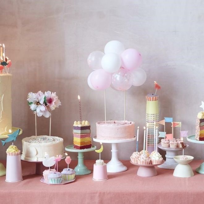 Růžové balónky na dort - 11 kusů