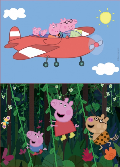 EDUCA Dřevěné puzzle Prasátko Peppa 2x16 dílků