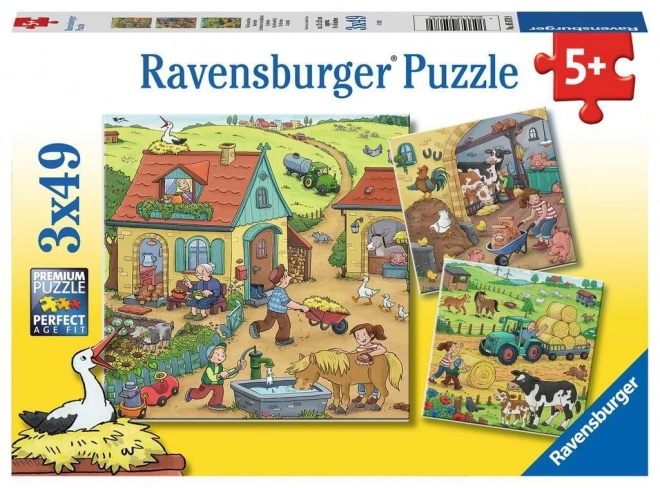 RAVENSBURGER Puzzle Na farmě 3x49 dílků