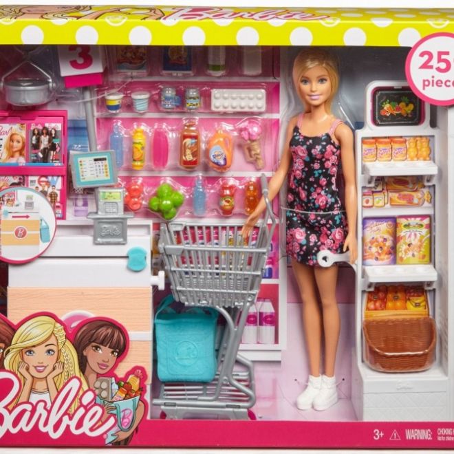 Panenka Barbie + supermarket