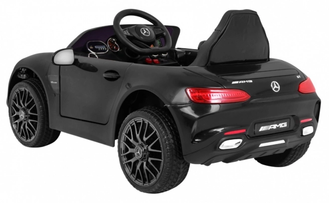Mercedes Benz GT baterie pro děti černá + dálkové ovládání + pomalý start + MP3 LED