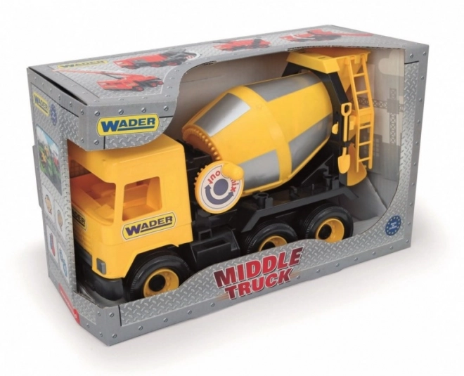 Žlutá míchačka na beton 38 cm Middle Truck in a box